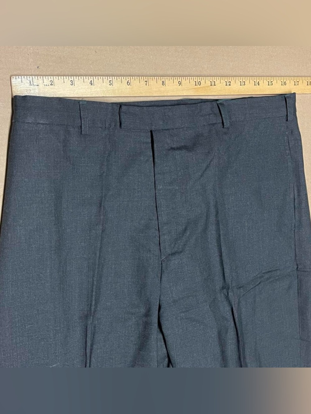 VTG J Crew Oarsman Pants Men 34x32 Wool Cuffed Straight Leg Regular Fit Charcoal - Picture 7 of 9